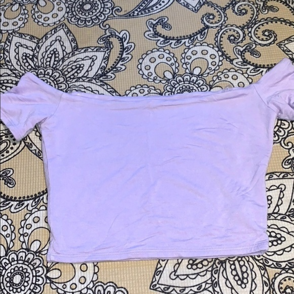 Hot Miami styles lavender crop top‎